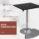 HOMCOM Modern Height Adjustable Counter Bar Table with 360° Swivel Table top - Black & Silver