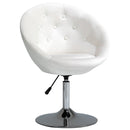 Dining Height Bar Stool Velvet-Touch Tufted Fabric - Cream White