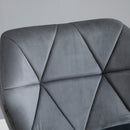 Set Of 2 Luxurious Velvet-Touch Bar Stools w/ Metal Frame Footrest Adjustable Height Swivel Grey