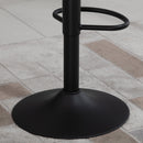 PU Leather Padded Bar Stools Adjustable Height Bar Chairs Swivel Stools Set Grey