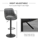 Barstools Set of 2 Adjustable - Grey
