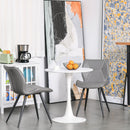 Modern Round Dining Table Leisure Coffee Bistro Table with Metal Base for Kitchen & Dining Room, Faux White Marble Room