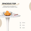 Modern Round Dining Table Leisure Coffee Bistro Table with Metal Base for Kitchen & Dining Room, Faux White Marble Room