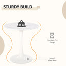 Modern Round Dining Table Leisure Coffee Bistro Table with Metal Base for Kitchen & Dining Room, Faux White Marble Room