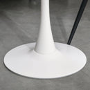 Modern Round Dining Table Leisure Coffee Bistro Table with Metal Base for Kitchen & Dining Room, Faux White Marble Room