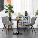 Set of 2 Contrast Stitched PU Leather Racing-Style Dining Chairs Accent Seat w/ Steel Legs Ergonomic Back Padding Home Living Room Grey