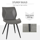 Set of 2 Contrast Stitched PU Leather Racing-Style Dining Chairs Accent Seat w/ Steel Legs Ergonomic Back Padding Home Living Room Grey