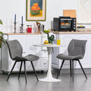 Set of 2 Contrast Stitched PU Leather Racing-Style Dining Chairs Accent Seat w/ Steel Legs Ergonomic Back Padding Home Living Room Grey