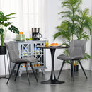 Set of 2 Contrast Stitched PU Leather Racing-Style Dining Chairs Accent Seat w/ Steel Legs Ergonomic Back Padding Home Living Room Grey