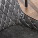 Retro Dining Chair Set of 2, PU Leather Upholstered Side Chairs for Kitchen Living Room with Metal Legs, Grey Legs