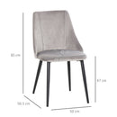 High Back Dining Chairs Modern Upholstered Velvet-Touch Fabric Accent Chairs with Metal Legs for Kitchen, Set of 2, Green