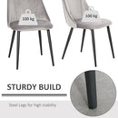 High Back Dining Chairs Modern Upholstered Velvet-Touch Fabric Accent Chairs with Metal Legs for Kitchen, Set of 2, Green