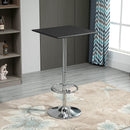 Square Pub Table Counter Bar Table with Faux Leather Tabletop and Adjustable Footrest for Living Room, Kitchen