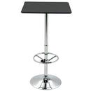Square Pub Table Counter Bar Table with Faux Leather Tabletop and Adjustable Footrest for Living Room, Kitchen