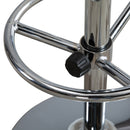 Square Pub Table Counter Bar Table with Faux Leather Tabletop and Adjustable Footrest for Living Room, Kitchen