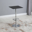 Square Pub Table Counter Bar Table with Faux Leather Tabletop and Adjustable Footrest for Living Room, Kitchen