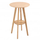 Round Cocktail Bar Table Dinning Table With Wood Legs For Pub, Dining Room, Kitchen & Home Bar