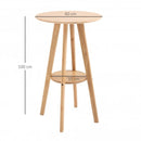 Round Cocktail Bar Table Dinning Table With Wood Legs For Pub, Dining Room, Kitchen & Home Bar