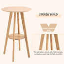 Round Cocktail Bar Table Dinning Table With Wood Legs For Pub, Dining Room, Kitchen & Home Bar