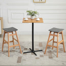Wooden Bar Stool Linen Fabric Covered Cushion Beech Wood Legs Pub Barstool w/ Curved Seat Anti-slip Footpads Kitchen Breakfast Chair, Natural Style, Natural Seat