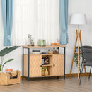 Sideboard Storage Cabinet Cupboard with Doors & Adjustable Shelves for Dining Room, Living Room, Kitchen, Oak Tone Room