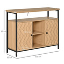 Sideboard Storage Cabinet Cupboard with Doors & Adjustable Shelves for Dining Room, Living Room, Kitchen, Oak Tone Room