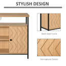 Sideboard Storage Cabinet Cupboard with Doors & Adjustable Shelves for Dining Room, Living Room, Kitchen, Oak Tone Room