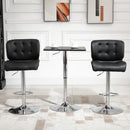 Bar stools Set of 2 Adjustable Height Swivel Bar Chairs with Footrest for Kitchen, Counter, Home Bar, Black Modern