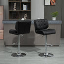 Bar stools Set of 2 Adjustable Height Swivel Bar Chairs with Footrest for Kitchen, Counter, Home Bar, Black Modern