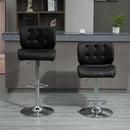 Bar stools Set of 2 Adjustable Height Swivel Bar Chairs with Footrest for Kitchen, Counter, Home Bar, Black Modern