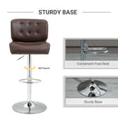 Bar stools Set of 2 Adjustable Height Swivel Bar Chairs with Footrest for Kitchen, Counter, Home Bar - Brown
