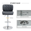 Bar stools Set of 2 Adjustable Height Swivel Bar Chairs with Footrest for Kitchen, Counter, Home Bar, Grey Modern
