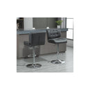 Bar stools Set of 2 Adjustable Height Swivel Bar Chairs with Footrest for Kitchen, Counter, Home Bar, Grey Modern