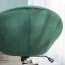 Modern Dining Height Bar Stool Velvet-Touch Tufted Fabric Adjustable Height Armless Tub Chair with Swivel Seat, Green wivel