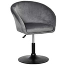 Swivel Bar Stool Fabric Dining Chair Dressing Stool with Tub Seat, Back, Adjustable Height, Grey Seat