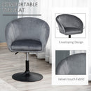 Swivel Bar Stool Fabric Dining Chair Dressing Stool with Tub Seat, Back, Adjustable Height, Grey Seat