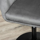 Swivel Bar Stool Fabric Dining Chair Dressing Stool with Tub Seat, Back, Adjustable Height, Grey Seat