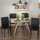 Modern Dining Chairs Upholstered Faux Leather Accent Chairs with Metal Legs for Kitchen, Set of 4, Black