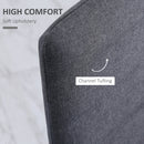High Back Dining Chairs Modern Upholstered Linen-Touch Fabric Accent Chairs with Metal Legs for Kitchen, Set of 4, Grey Legs