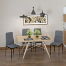High Back Dining Chairs Modern Upholstered Linen-Touch Fabric Accent Chairs with Metal Legs for Kitchen, Set of 4, Grey Legs