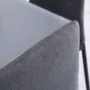 High Back Dining Chairs Modern Upholstered Linen-Touch Fabric Accent Chairs with Metal Legs for Kitchen, Set of 4, Grey Legs