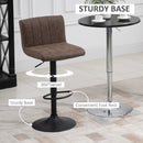 Barstools Set Of 2 Adjustable Height Swivel Gas Lift PU Leather Counter Bar Chairs With Footrest, Brown