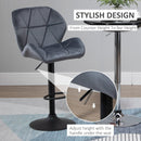 HOMCOM Adjustable Bar Stools Set of 2 - Dark Grey