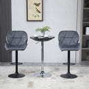 HOMCOM Adjustable Bar Stools Set of 2 - Dark Grey
