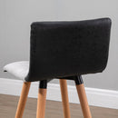 Bar stool Set of 2 Armless Upholstered Counter Height Bar Chairs with Wood Legs & Footrest, Grey