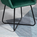 Modern Accent Chair Velvet-Touch Fabric Upholstered Lounge Armchair with Metal Base, Green Velvet Base