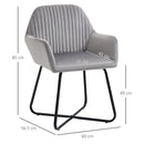 Modern Accent Chair Velvet-Touch Fabric Upholstered Lounge Armchair with Metal Base, Grey Velvet Base