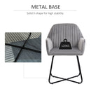 Modern Accent Chair Velvet-Touch Fabric Upholstered Lounge Armchair with Metal Base, Grey Velvet Base
