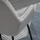Modern Accent Chair Velvet-Touch Fabric Upholstered Lounge Armchair with Metal Base, Grey Velvet Base