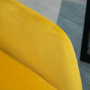 Modern Accent Chair Velvet-Touch Fabric Upholstered Lounge Armchair with Metal Base, Yellow Velvet Base